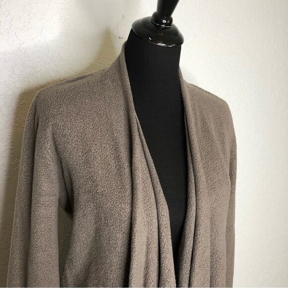 Barefoot Dreams taupe brown open front knit cardigan size Small / Medium - Picture 3 of 15